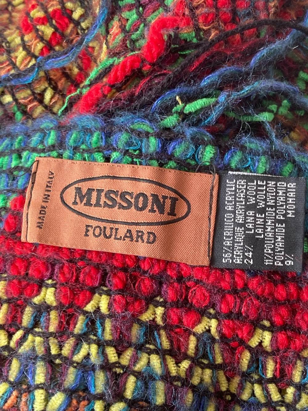 Missoni wool-acrylic blend long scarf Italy GUC